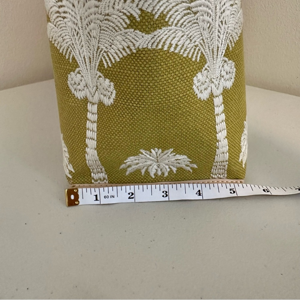 Spartina 449 Palm Tote Bag Embroidered Canvas Leather Trim Fringe Top Coastal - Picture 6 of 11
